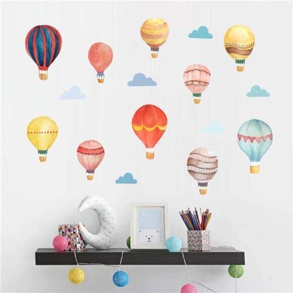 Balloon Wall Stickers,Peel&Stick Removable Cloud Balloons Wall Decals Decoration - Picture 1 of 6